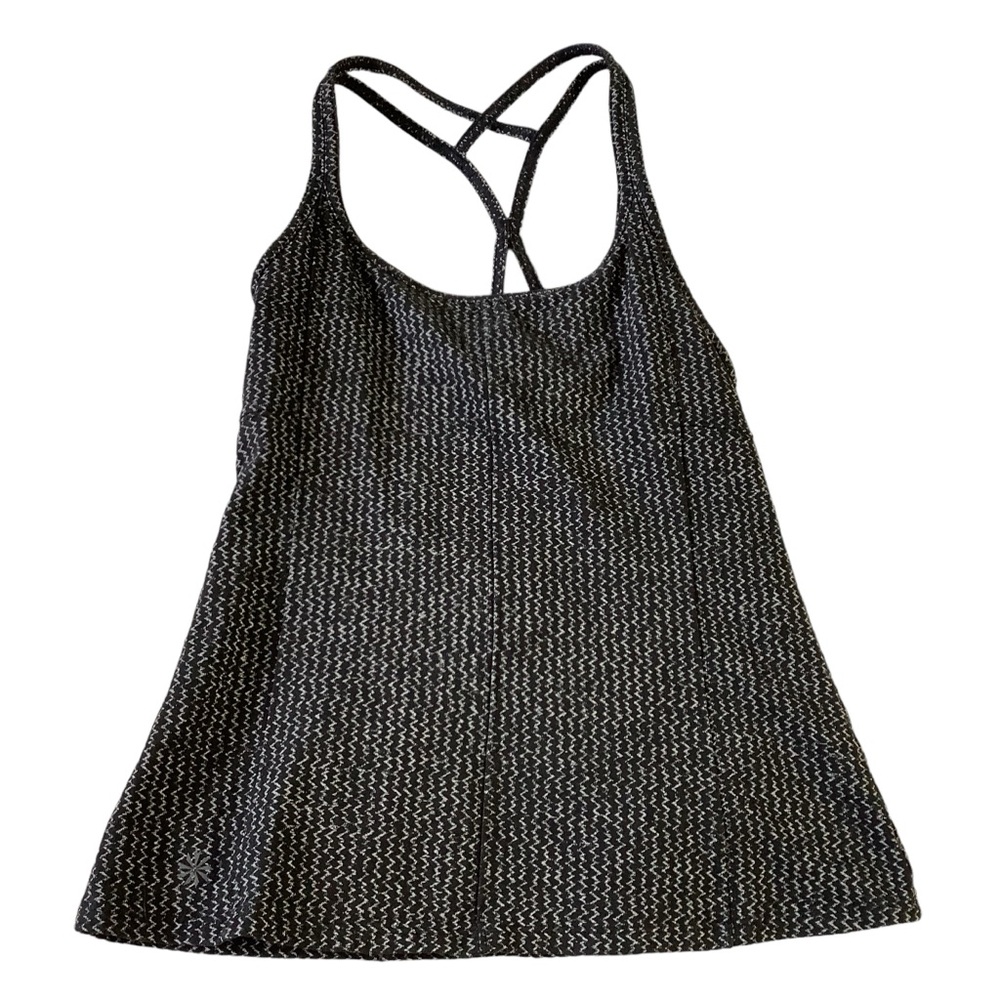 Small Athleta Heartbeat Inner Goddess Black White Racerback Strappy Tank No Pads